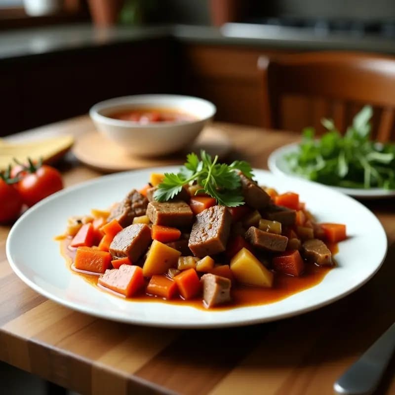 Lomo Saltado de Seitan y Vegetales: Receta Peruana-China Vegana con Salsa de Sillao