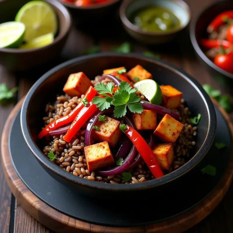 Lomo Saltado Peruano con Tofu y Arroz Salvaje: Receta Vegana y Alta en Proteína