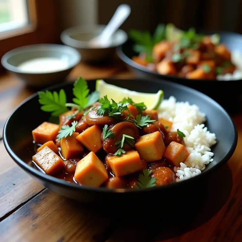 Lomo Saltado de Tofu y Hongos Shiitake: Receta Peruana Vegana con Salsa de Soja y Tomate