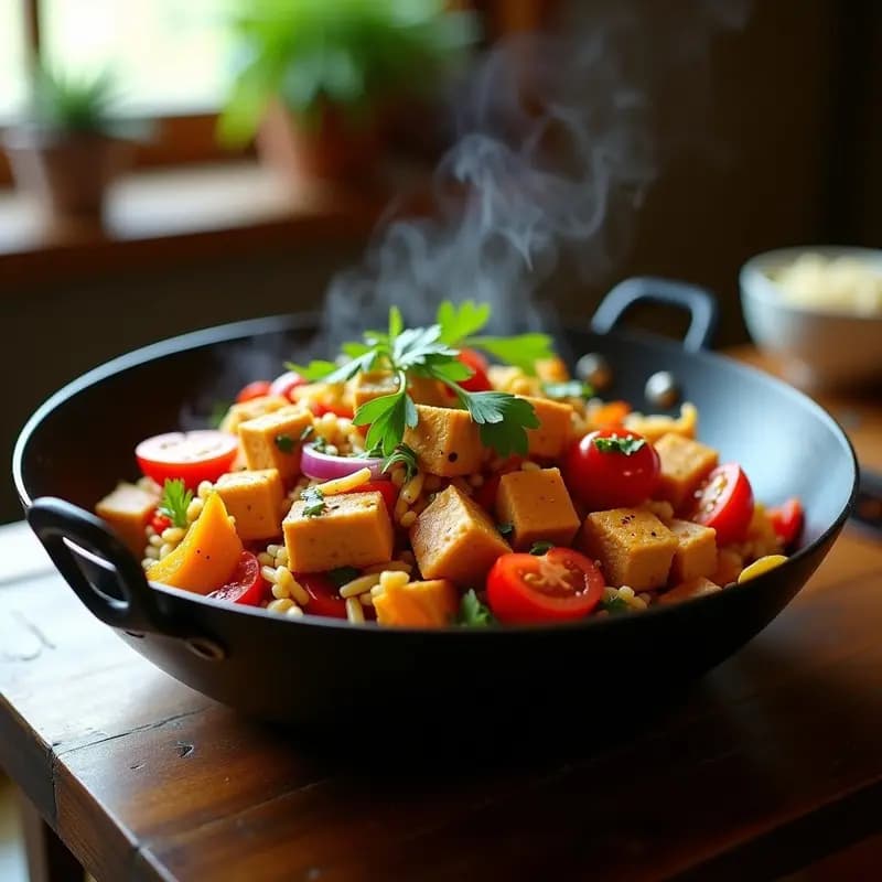 Lomo Saltado de Tofu y Quinoa: Receta Peruana Vegana y Sin Gluten en Wok