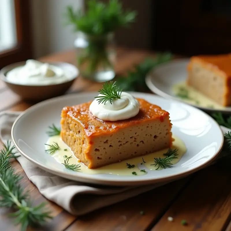 Lomonosov de Terciopelo: Receta Rusa de Pastel de Carne con Crema Agria y Eneldo