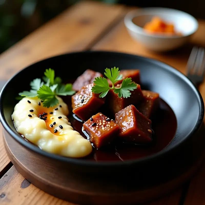 Lompoc de Cerdo al Miso con Puré de Coliflor: Receta Peruano-Japonesa en Olla Slow Cooker