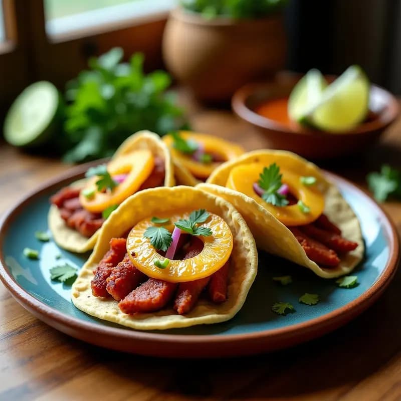 Lonches de Cerdo Adobado con Piña: Tacos Mexicanos en Airfryer
