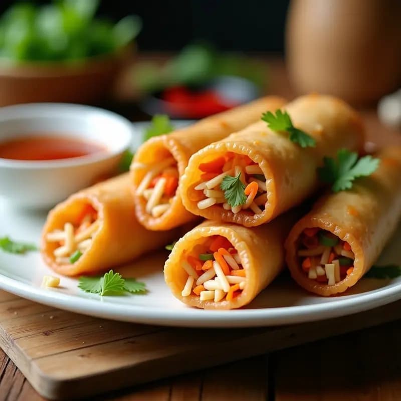 Lumpiang Shanghai Vegano con Repollo y Zanahoria: Receta Filipina Crujiente en Airfryer
