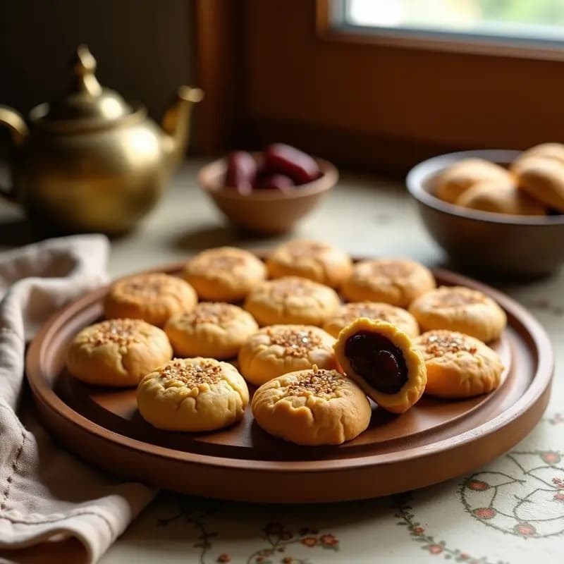 Maamoul de Fechas y Nueces: Galletas Árabes Rellenas Sin Harina y Sin Azúcar