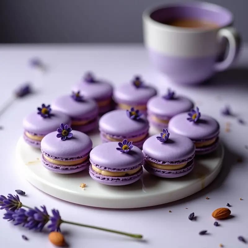 Macarons de Almendra y Lavanda: Postre Francés Sin Azúcar con Eritritol