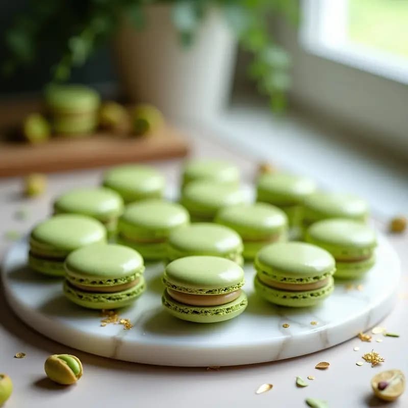 Macarons Franceses de Pistacho: Receta Delicada y Colorida para Ocasiones