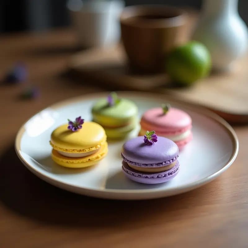 Macarons de Lavanda y Lima: Postre Francés Sin Gluten y Vegano