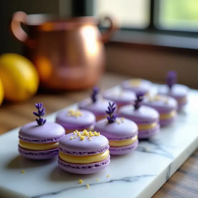 Macarons Franceses de Lavanda y Limón: Postre Delicado y Sin Gluten