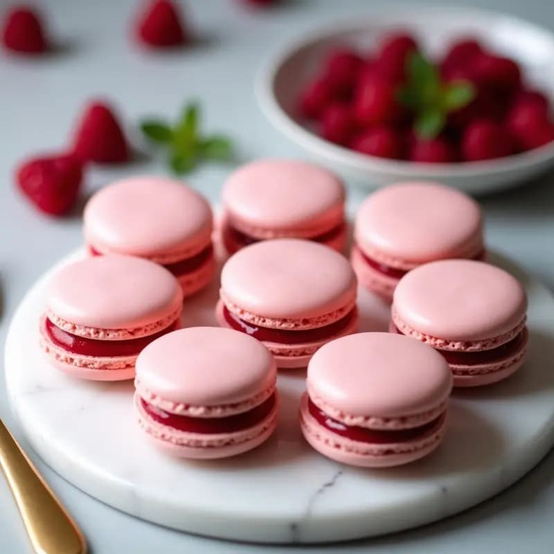 Macarrons de Paris con Relleno de Frambuesa: Postre Francés Sin Gluten y Keto