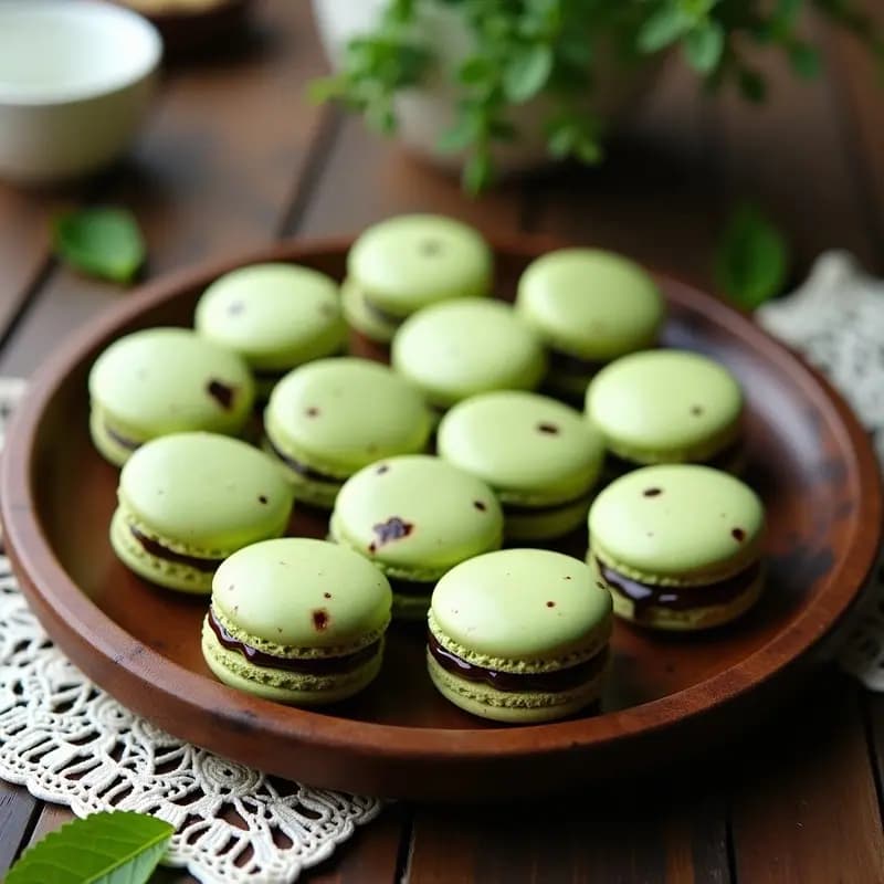 Macarons Franceses de Pistacho y Chocolate: Postre Elegante y Sin Gluten en 40 Minutos