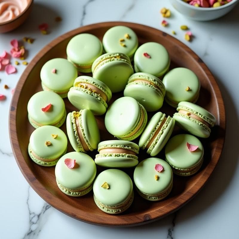 Macarons de Pistacho y Rosa: Receta Francesa Sin Gluten y Sin Lactosa