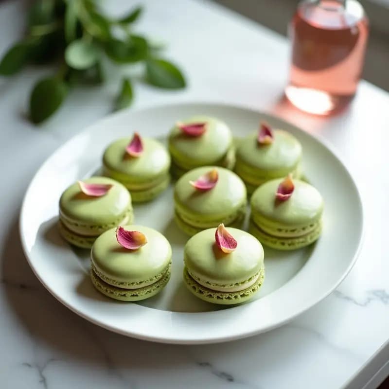 Macarons de Pistacho y Rosa: Postre Francés Gourmet en Casa