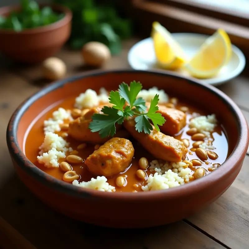 Mafé de Pollo y Cacahuetes con Arroz de Coliflor: Receta africana west keto