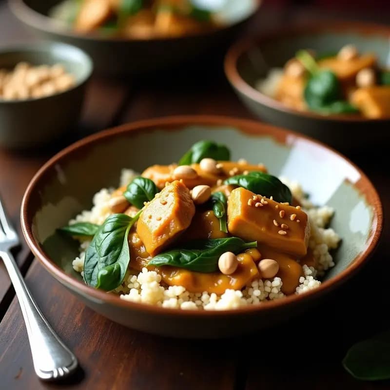Mafé de Pollo y Maní con Arroz de Coliflor: Receta Africana Alta en Proteína y Sin Gluten