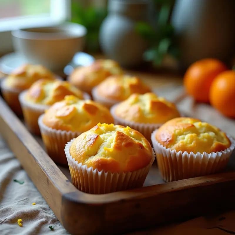 Magdalenas de Aceite de Oliva y ralladura de Naranja: Receta Esponjosa y Aromática