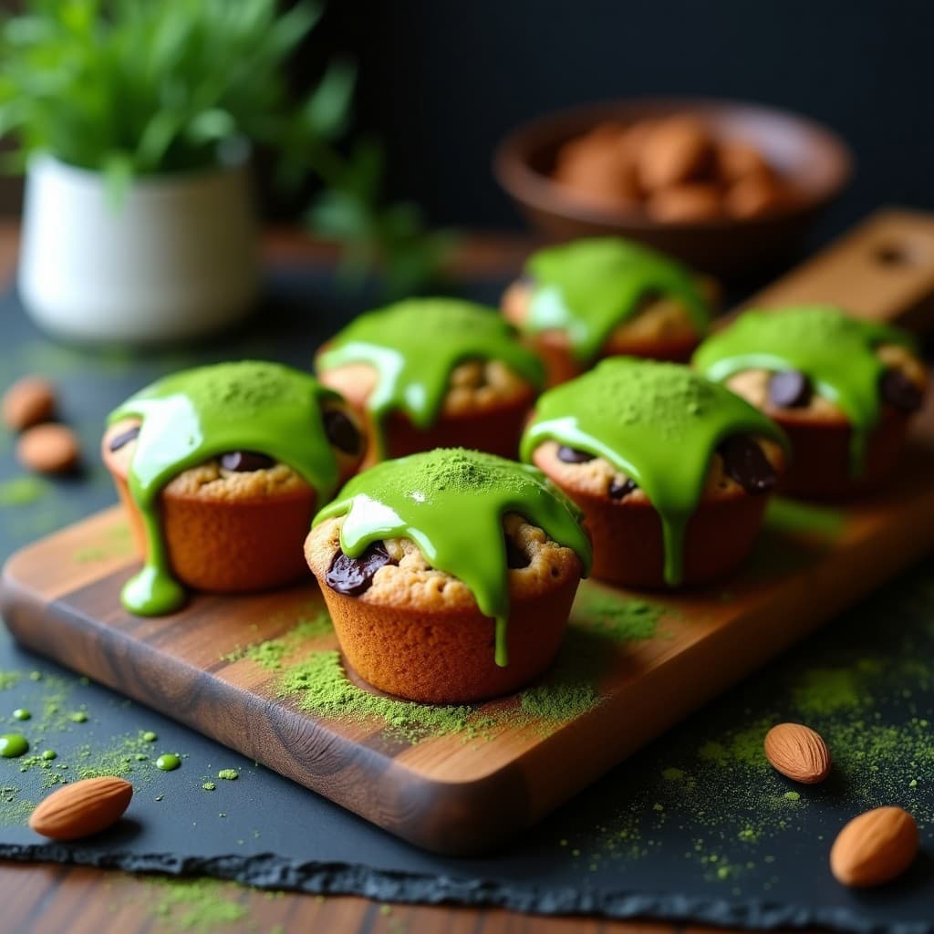 Magdalenas de Calabacín y Chocolate con Glaseado de Matcha: Desayuno Keto y Sin Harina