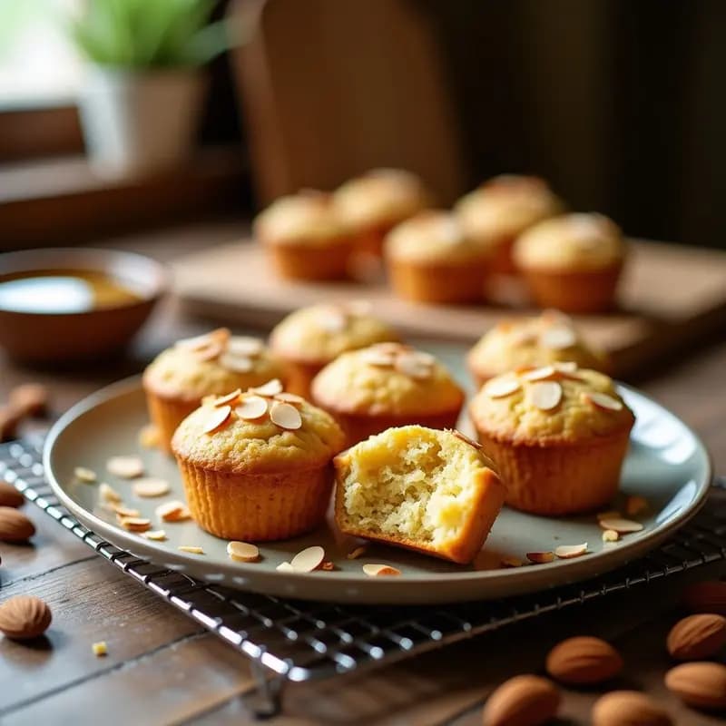 Magdalenas de Miel y Almendra: Receta Esponjosa y Sin Harina para Desayunos Saludables