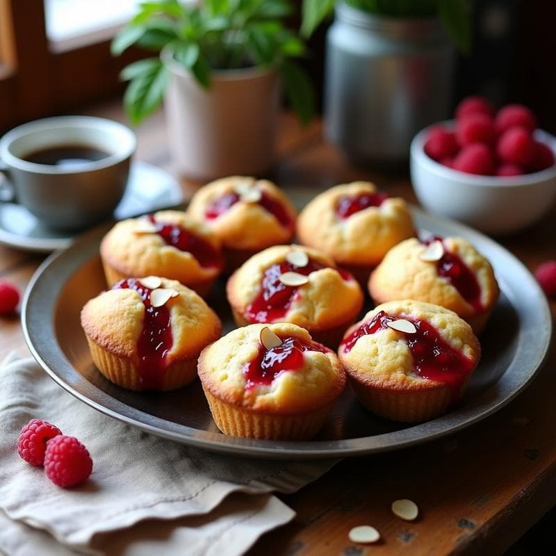 Magdalenas de Harina de Almendra y Mermelada de Frambuesa: Postre Keto Sin Azúcar en 20 Minutos