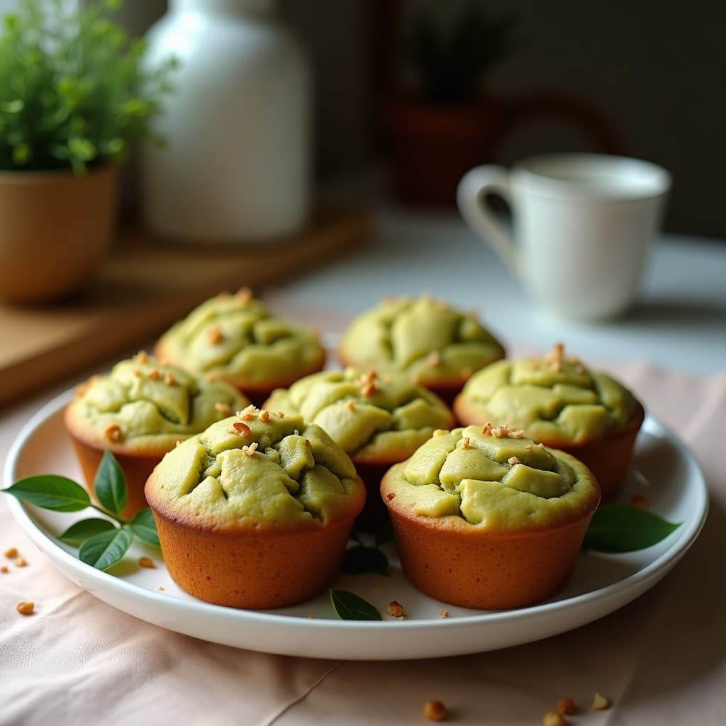 Magdalenas de Harina de Coco y Matcha con Heart of Palm: Postre Keto y Sin Gluten