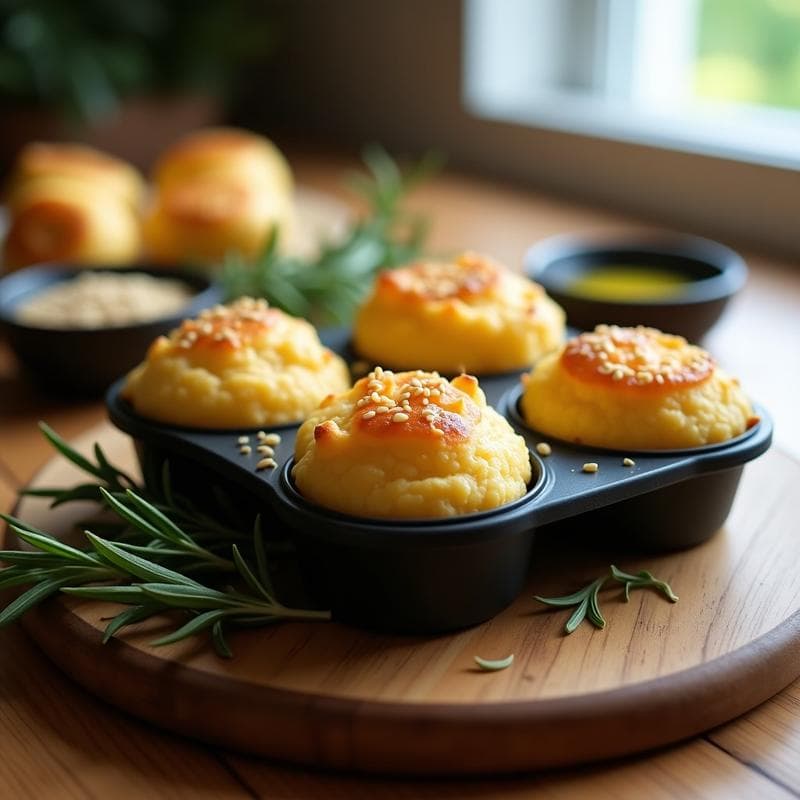 Magdalenas de Harina de Garbanzo y Romero: Snack Salado Keto y Sin Horno