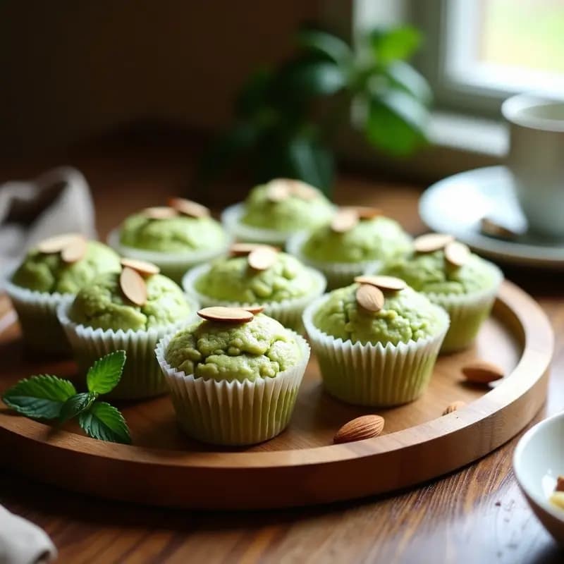 Magdalenas de Harina de Guisantes y Matcha: Postre Francés Vegano y Alta en Fibra