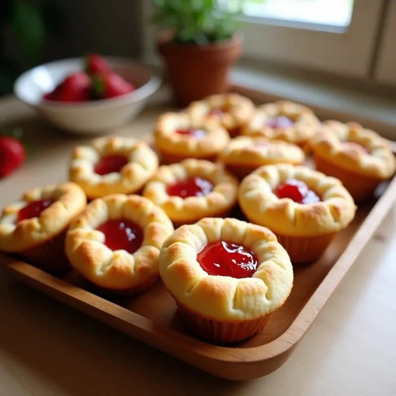 Magdalenas de Yogur con Mermelada de Fresa: Desayuno o Merienda Esponjoso
