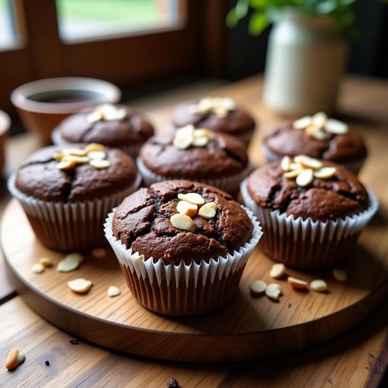 Magdalenas de Zucchini y Chocolate 85%: Postre Keto y Sin Harina con Toque Crujiente