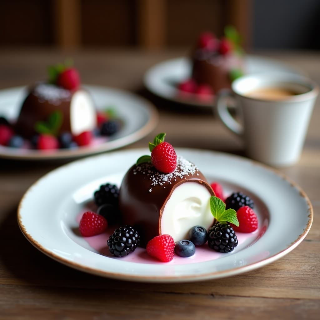 Magnum Casero de Yogur de Coco y Frutos Rojos con Cobertura de Chocolate 100%