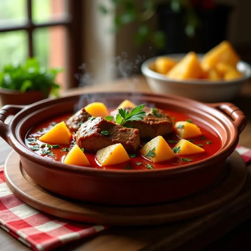 Magras con Tomate y Patatas: Receta de Carne de Cerdo en Salsa Tradicional