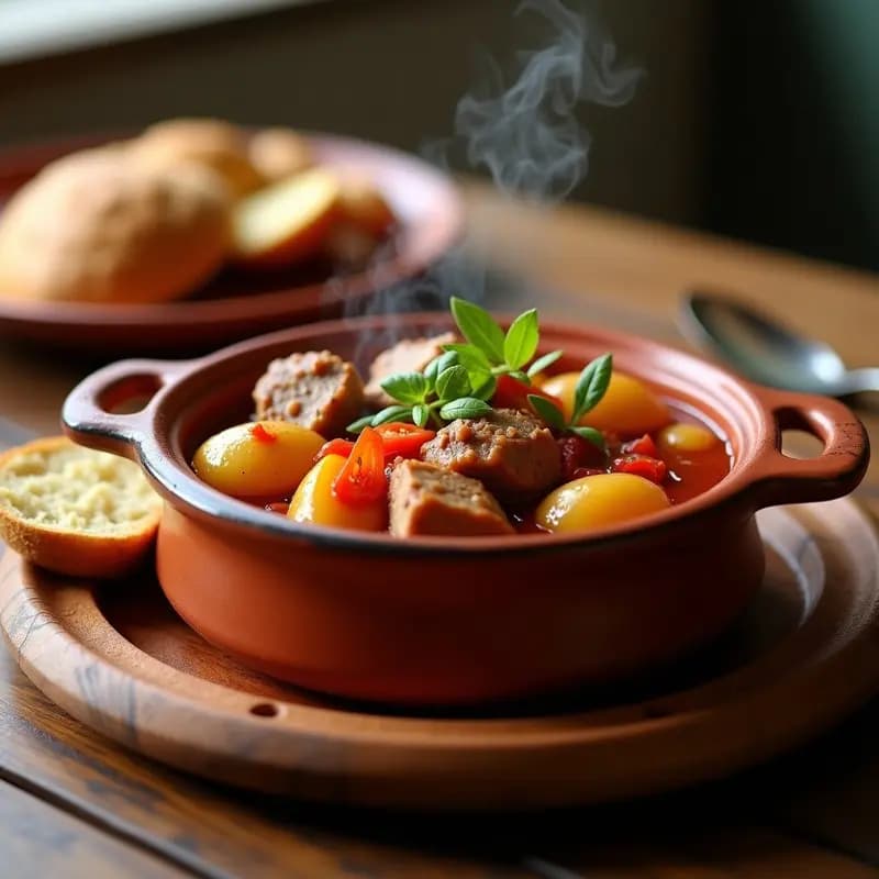 Magras con Tomate y Patatas: Estofado Cordobés de Cerdo en Cazuela de Barro