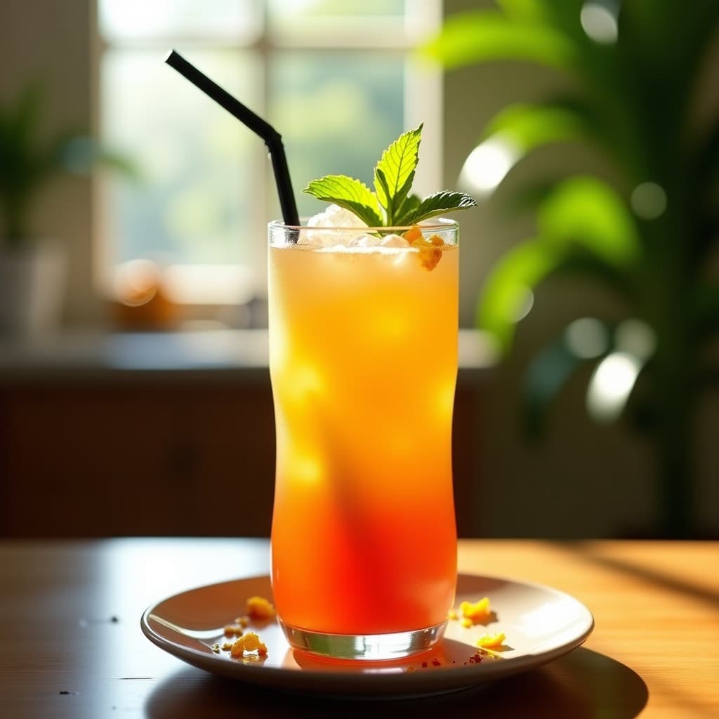Mai Tai Sin Alcohol con Jugos Naturales de Piña y Naranja: Cóctel Tropical Refrescante