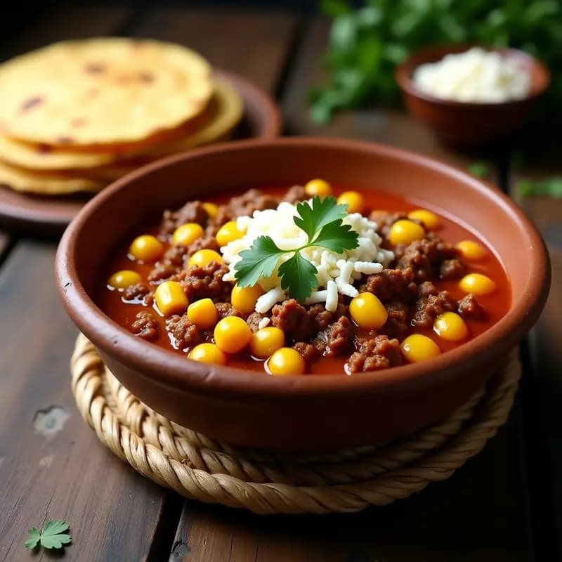 Mais Con Carne Mexicana con Elote Tierno y Queso Cotija: Receta en Olla Rápida