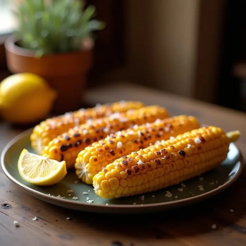 Maíz Asado con Sal y Limón: Receta de Maíz Tierno a la Brasa en Barbacoa o Sartén
