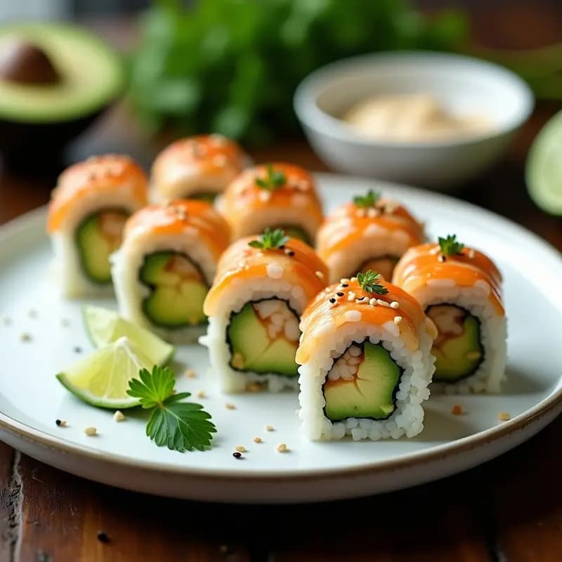Maki de Aguacate y Langostino: Sushi Brasileño en 15 Minutos con Toque Tropical