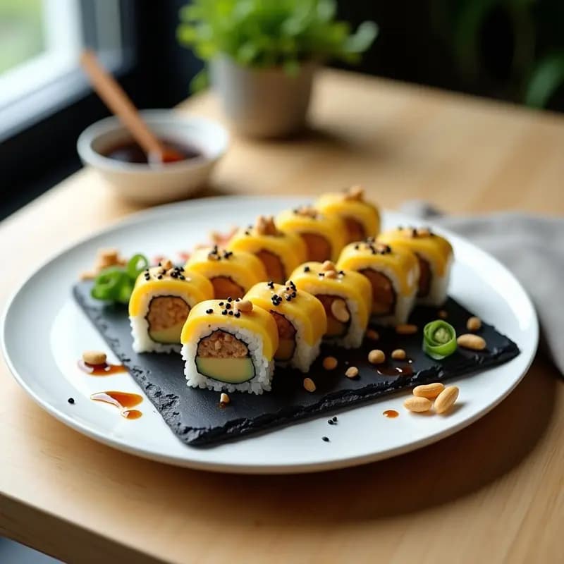 Maki de Plátano Macho y Cacahuete: Sushi Dulce-Salado con Toque Filipino