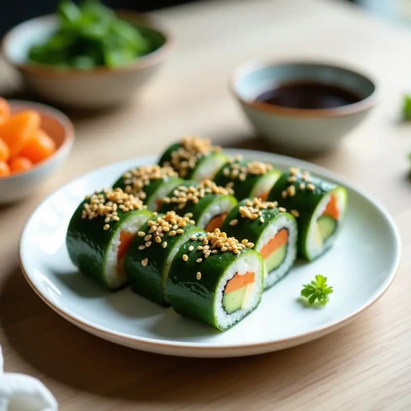 Maki Roll de Pepino y Queso Philadelphia con Algas Nori: Receta Fusion Japonesa Vegana