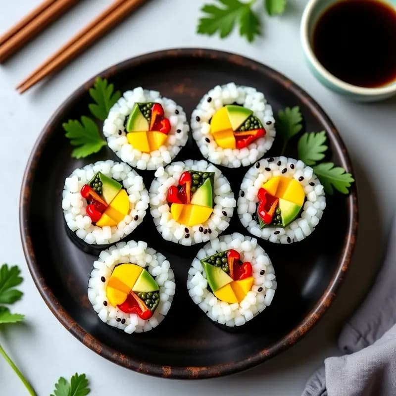 Makizushi de Aguacate y Mango: Rollitos Japoneses Veganos y Sin Gluten para Principiantes