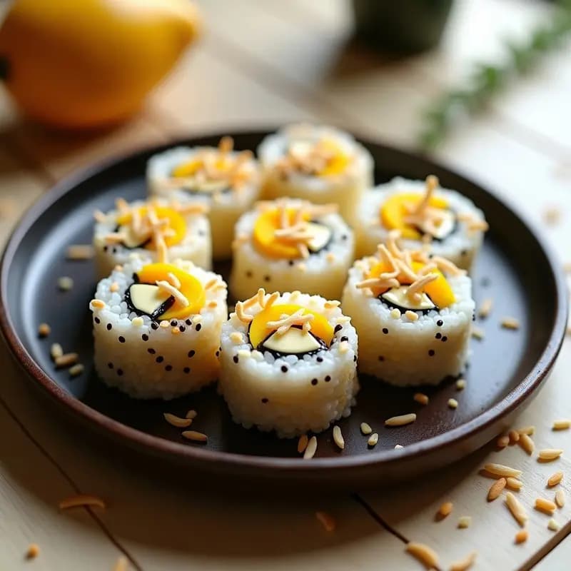Makizushi de Mango y Queso Crema: Rollos Japoneses Dulces para Postre