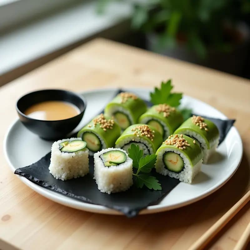 Makizushi de Pepino y Aguacate: Sushi Vegano Sin Arroz en 15 Minutos con Tahini