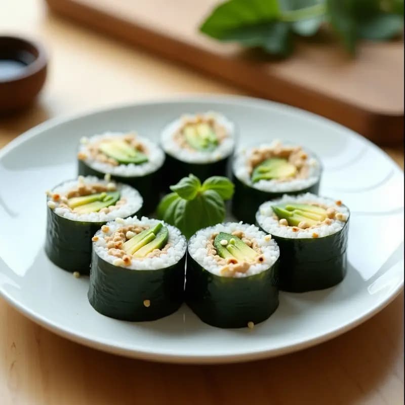 Makizushi de Pepino y Hummus: Rolls Japoneses Sin Arroz para Dieta Keto