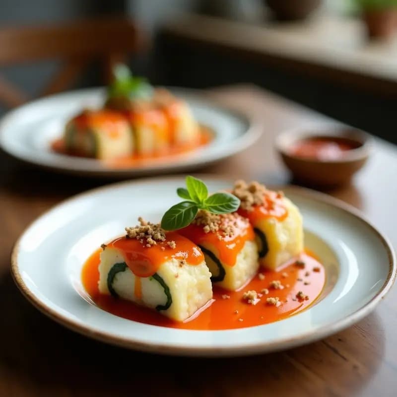 Makizushi de Pepino y Queso Philadelphia con Salsa Sriracha: Receta Japonesa sin Arroz y Alta en Proteína