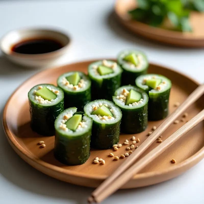 Makizushi de Pepino y Queso Crema Vegano con Algas Nori