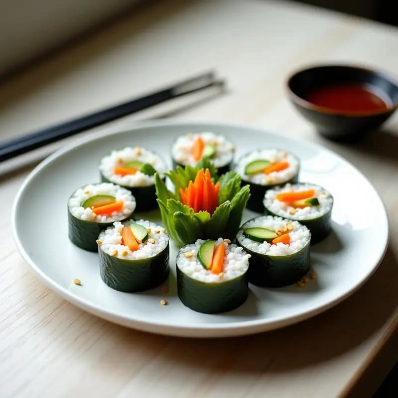 Makizushi de Pepino y Zanahoria con Salsa Teriyaki: Receta Japonesa Vegana en 15 Minutos