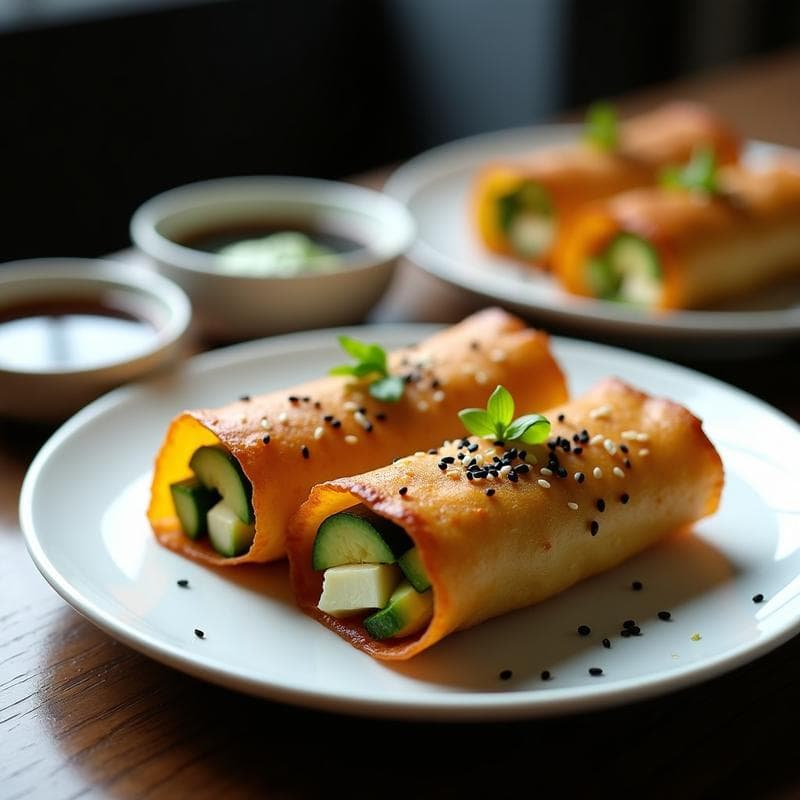 Makrollitos de Alga Nori y Zucchini: Receta Japonesa Vegana y Sin Gluten en Airfryer