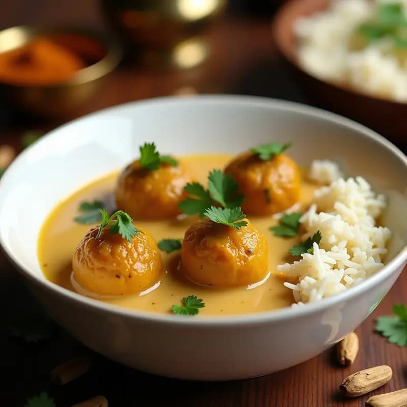 Malai Kofta Indio con Queso Paneer Vegano: Receta en Olla con Salsa Cremosa