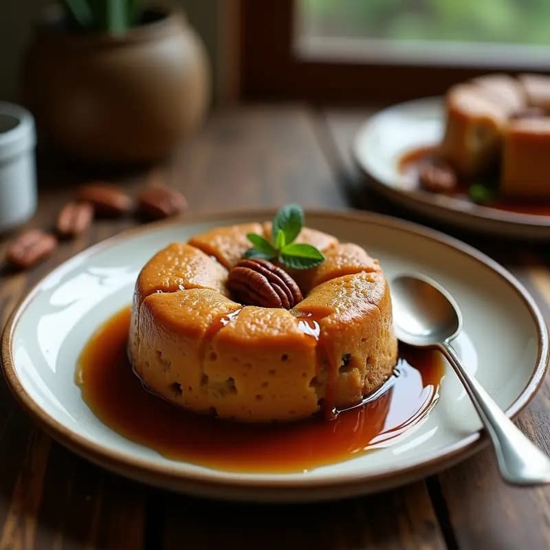 Malva Pudding de Dátiles y Nuez con Salsa de Brandi: Postre Sudafricano Vegano