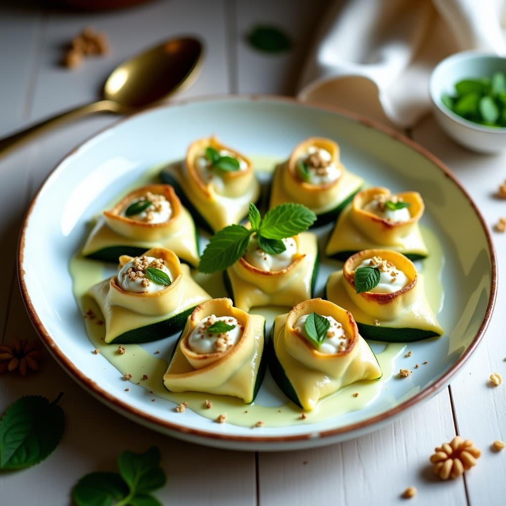 Manti de Calabacín y Queso de Cabra con Salsa de Yogur y Menta: Receta Turca en Olla Exprés