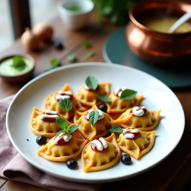 Manti de Calabaza y Toque de Ajo Negro: Receta Turca Vegana en Olla Express