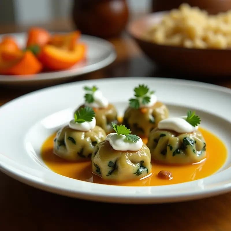 Manti de Calabaza y Espinacas con Yogur de Coco: Receta Turca Vegana y Sin Gluten
